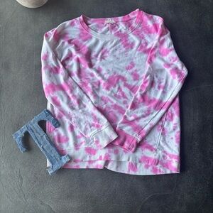 June and Delancey Pink Tie-Dye Sweatshirt | Size Medium
